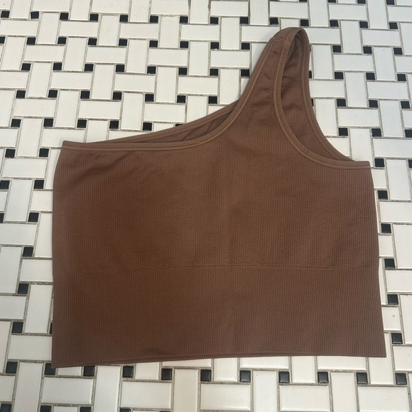 Athleta Ribbed Brown Top - Picture 2 of 4